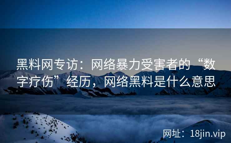 黑料网专访：网络暴力受害者的“数字疗伤”经历，网络黑料是什么意思