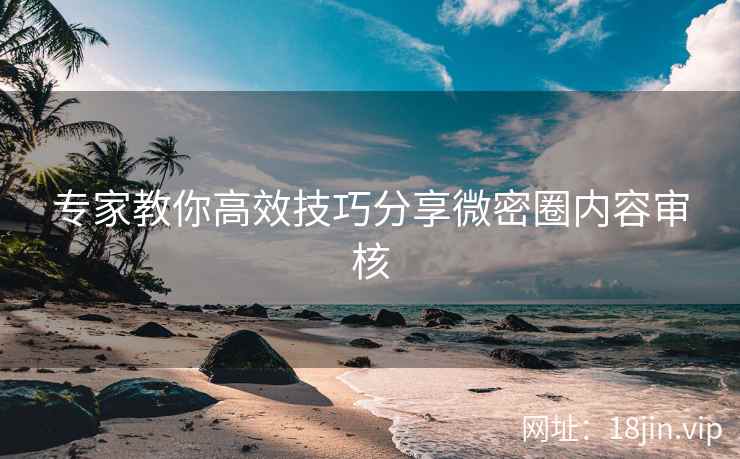 专家教你高效技巧分享微密圈内容审核