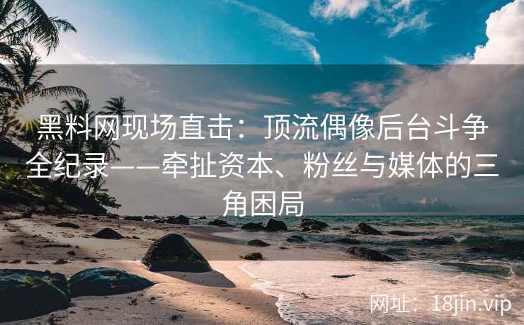 黑料网现场直击：顶流偶像后台斗争全纪录——牵扯资本、粉丝与媒体的三角困局