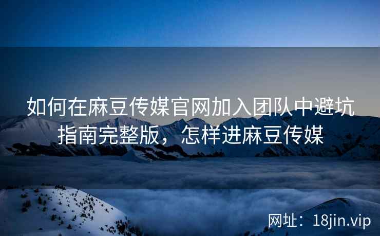 如何在麻豆传媒官网加入团队中避坑指南完整版，怎样进麻豆传媒  第2张